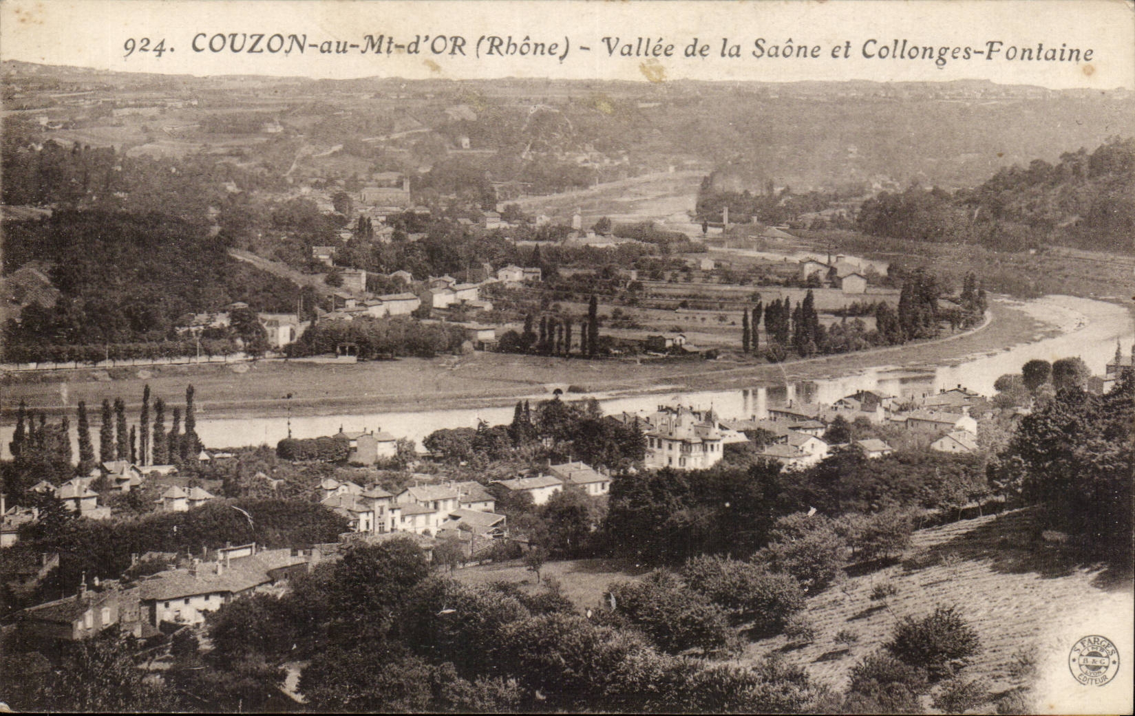 Couzon-au-Mi-d'Or (Rhône) — Vallée de la Saône et Collonges-Fontaine — éditeur Marès, n° 924