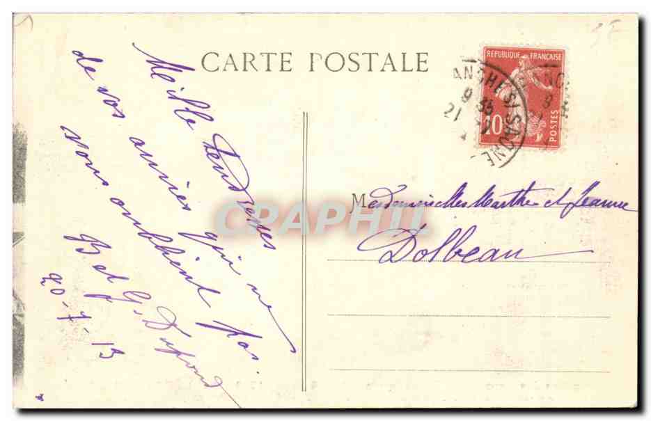 Concours des Gymnastes Catholiques — 5 et 6 Juillet 1913 — VILLEFRANCHE (Rhône) — Monseigneur PELLET, évêque de Rytmi, bénit la foule — Verso