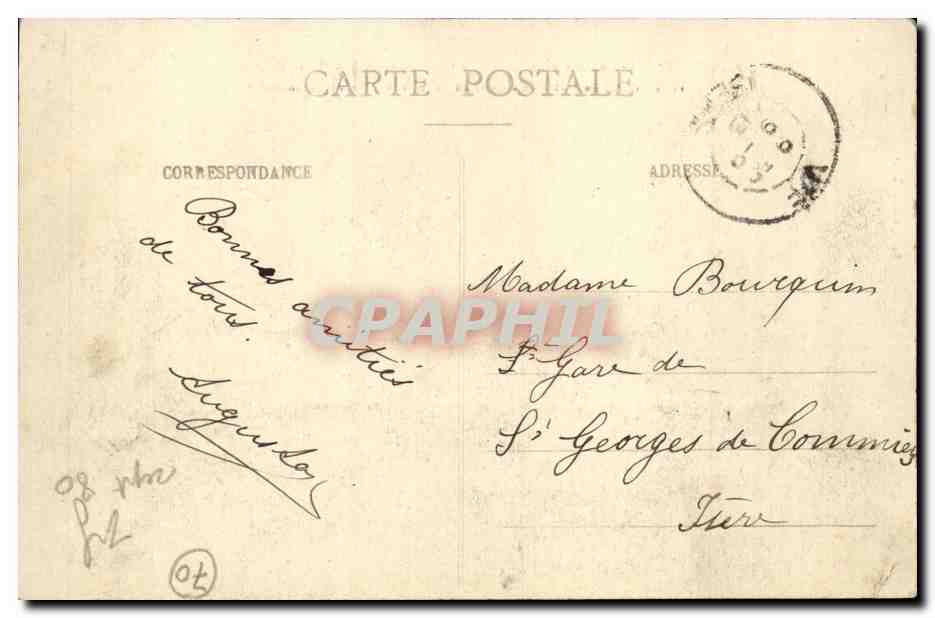 Ronchamp — Kapelle Notre-Dame du Haut nach dem Brand vom 30. August 1913 — TULCH, Deutschland, Nr. 148 — Rückseite