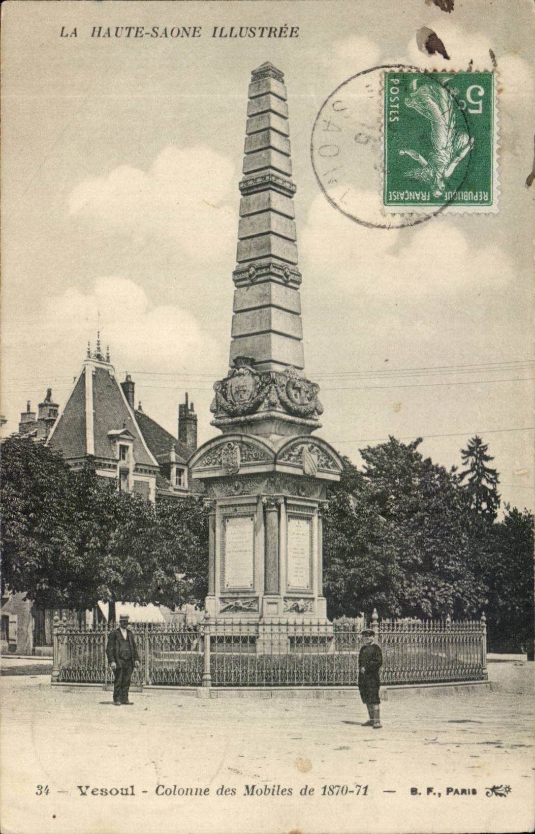 Vesoul — Colonne des Mobiles de 1870-71 — B. F., Paris