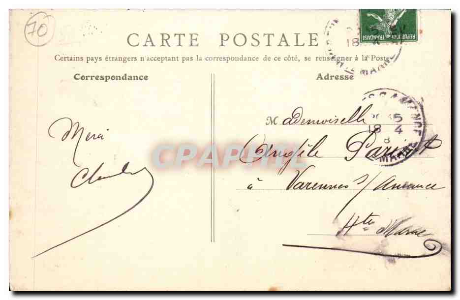 Yesoul (Hte-Saône) — Place du Marché et l'École Normale d'Instituteurs — Paris — Rückseite