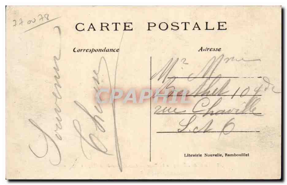 CPA Poste de l'etang de la Tour Fete du lundi de Paques (Easter) — Verso