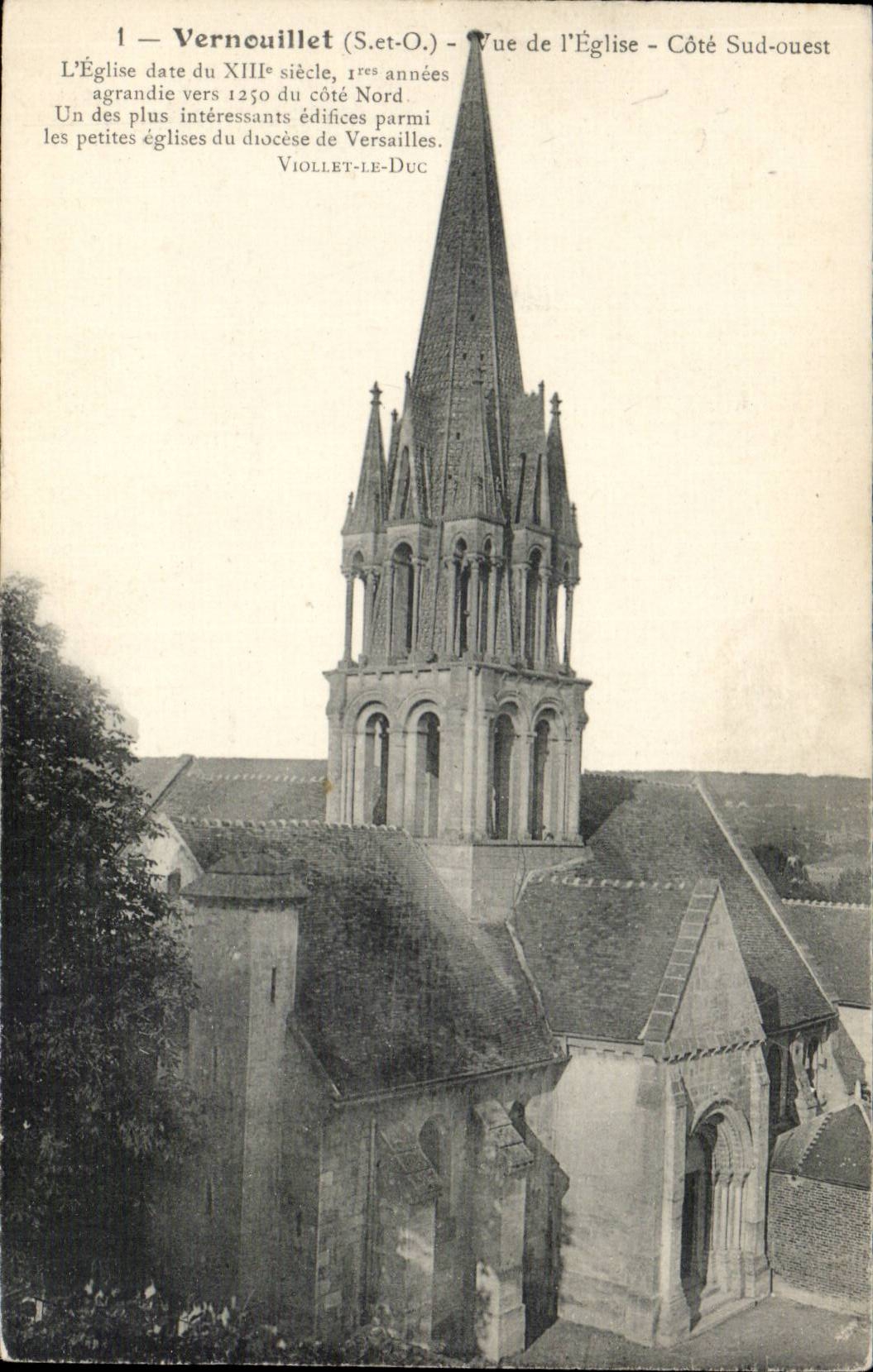 Vernouillet CPA Vue de l'eglise Cote Sud Ouest