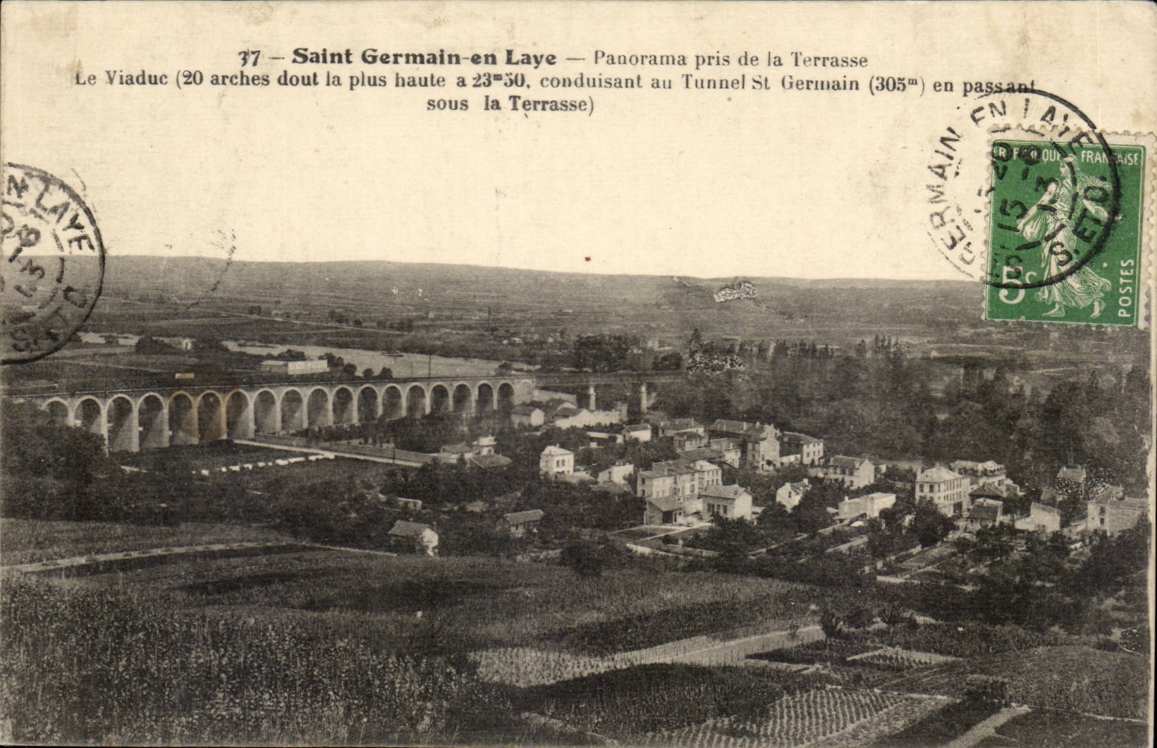 Saint Germain-en Laye — Panorama vom Terrassengelände — unbekannter Verleger, Nr. 77