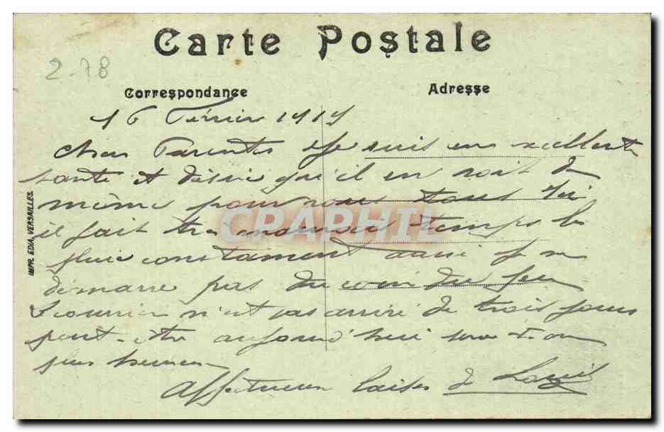 Neauphle le Chateau CPA Avenue de Cahtron — Verso