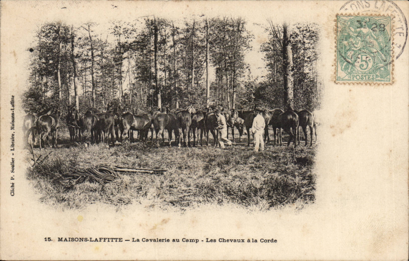MAISONS-LAFFITTE — La Cavalerie au Camp — Les Chevaux à la Corde — Librairie Maisons-Laffitte