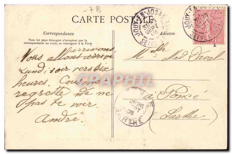 Jouy en Josas CPA Route d'Orleans et la mairie — Back