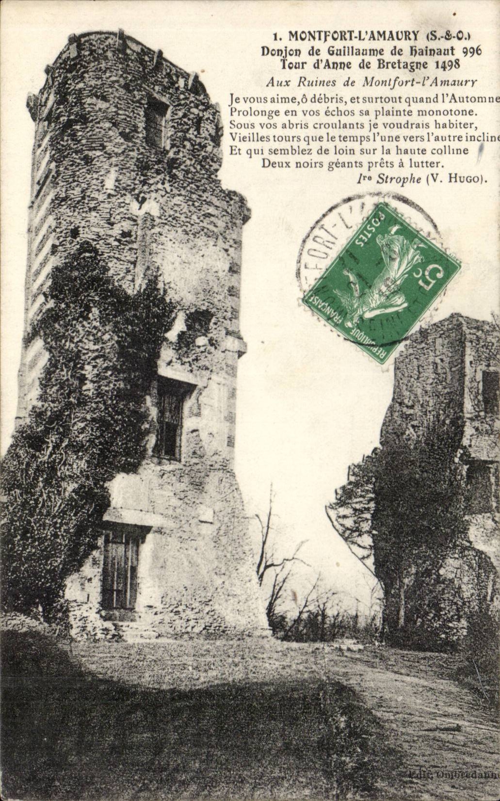 Montfort-l'Amaury — Turm von Anne von Bretagne, Ruinen des Bergfrieds von Wilhelm von Hainaut — Antike Ansichtskarte n°78