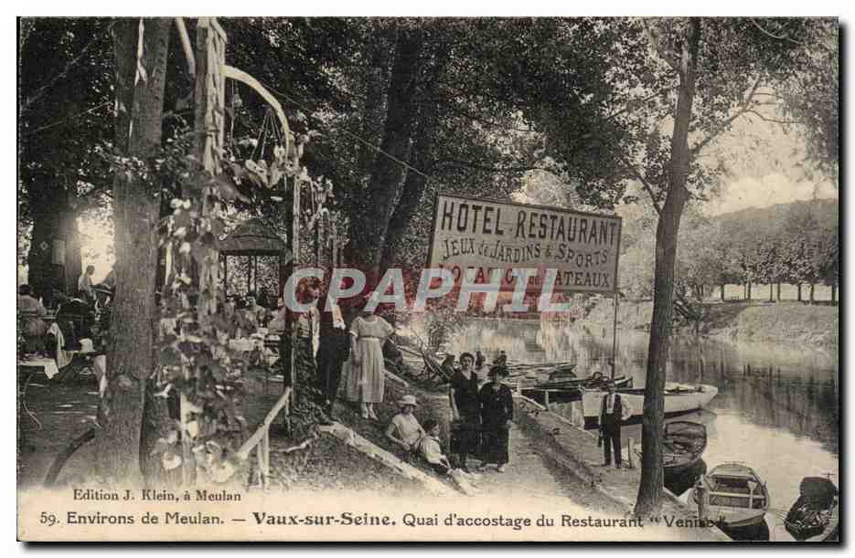 Vaux-sur-Seine — Quai d'accostage du Restaurant "Venise" — Edition J. Klein, à Meulan, n°59