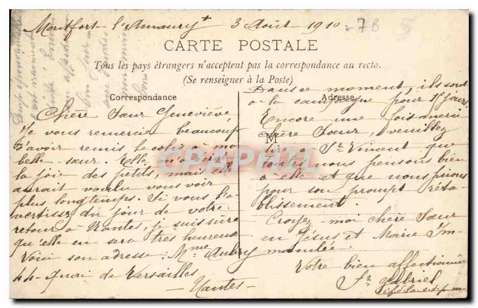 Montfort-l'Amaury (S.-et-O.) — Casa de Convalescencia — Reverso