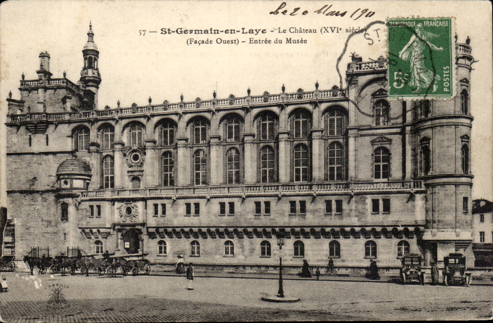St-Germain-en-Laye — Le Château (XVIe siècle) — Façade Ouest — Entrée du Musée — Éditeur L'Abellio, n°57