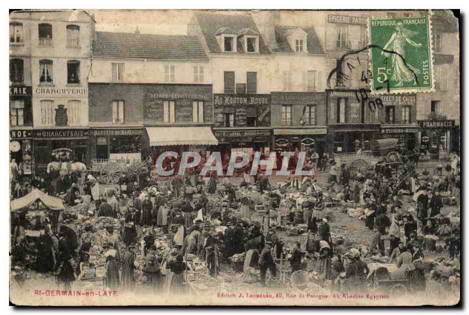 Saint Germain en Laye Vintage Postcard Marche