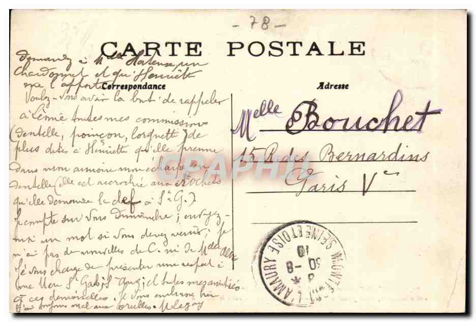 Montfort-l'Amaury (S.-&-O.) — Intérieur du cimetière, pris pour le décor du 3e acte de Robert la Diable — édit. Ombrieraine — Reverso