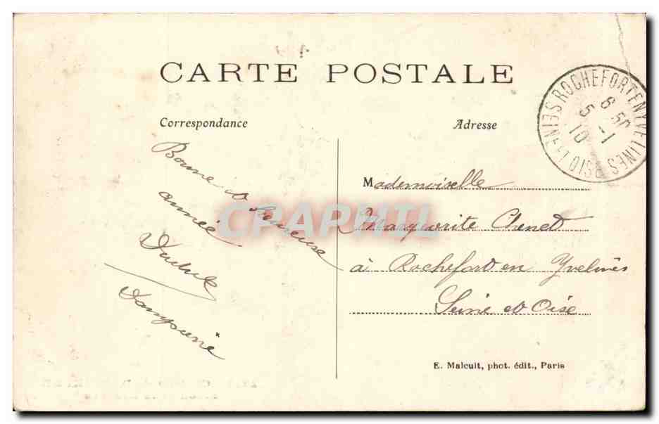 CPA Chateau de Dampierre Salon de la Minerve — Back