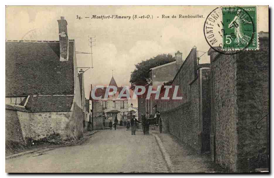Montfort-l'Amaury (S.-et-O.) — Rue de Rambouillet — Librairie Ombrégaune