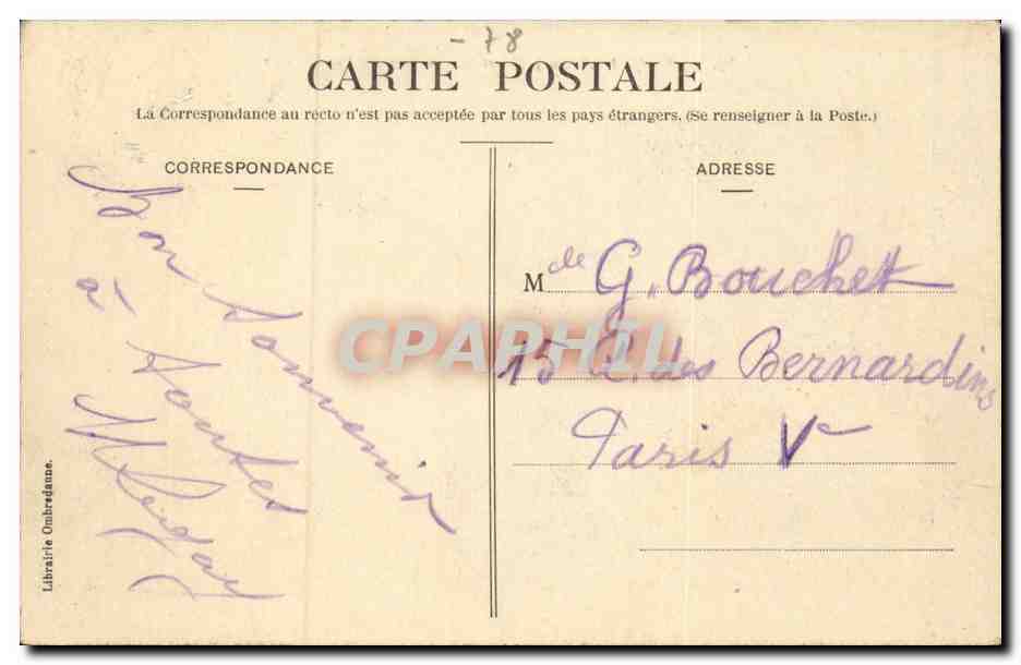 Montfort-l'Amaury (S.-et-O.) — Rue de Rambouillet — Librairie Ombrégaune — Reverso