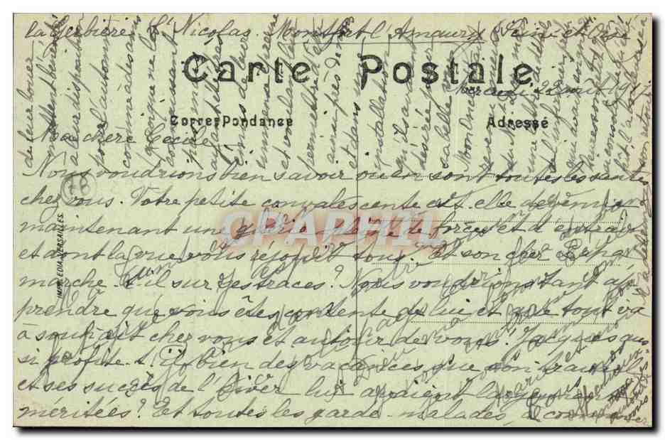 Montfort l'amaury CPA Vue prise de la rue de la moutiere — Rückseite