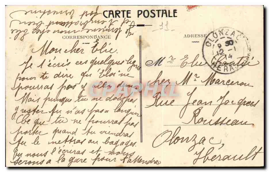 Les chateaux de l'aude CPA Le chateau de Serieges pres Cruzy — Rückseite