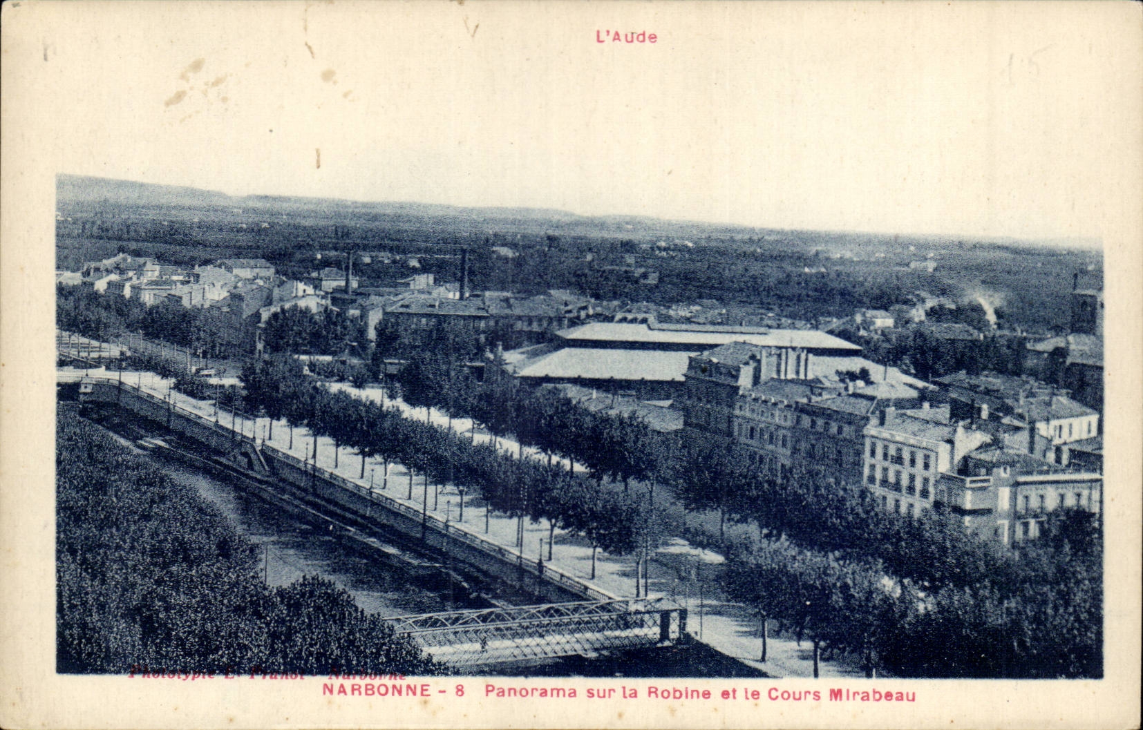 CPA Narbonne Panorama sur la Robine et le cours Mirabeau