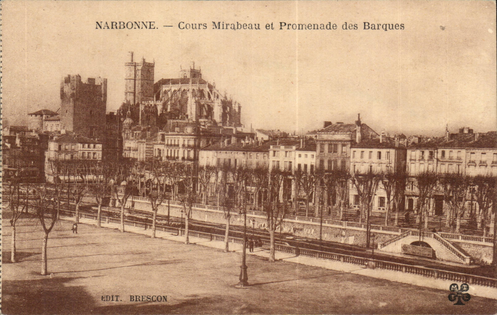 Narbonne - Cours Mirabeau et Promenade des Barques - CPA 