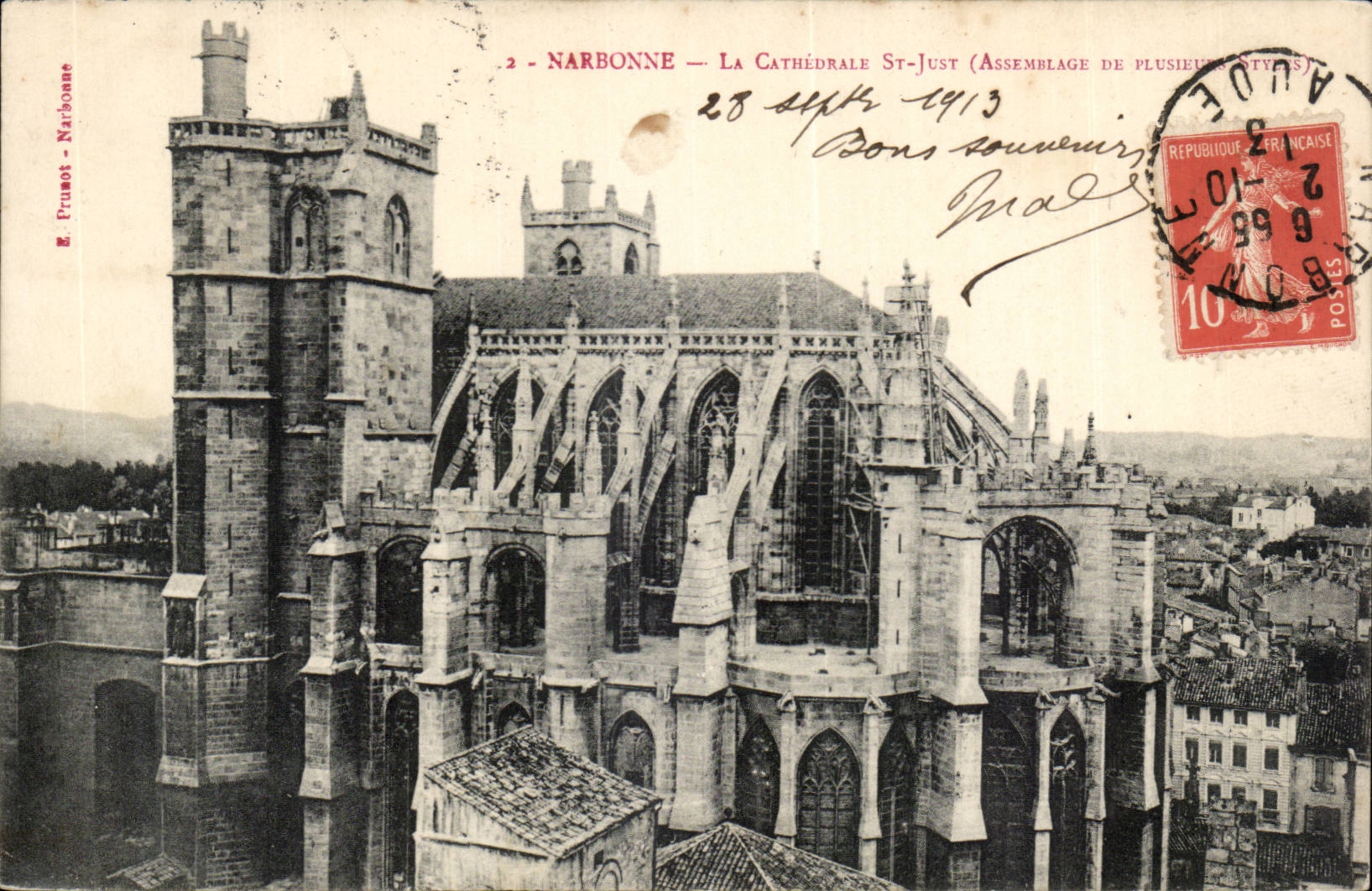 Narbonne - Cathedrale St Just Vue du Cloitre - CPA 