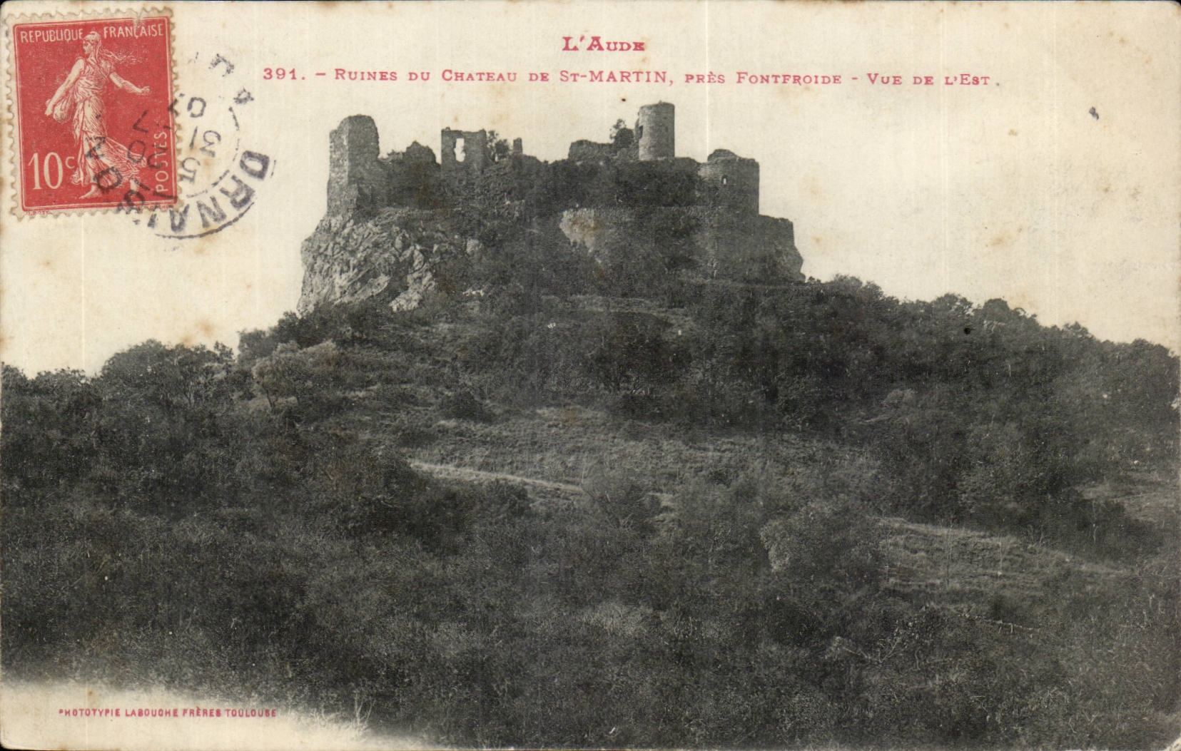 Ruines du Chateau de St Martin pres Fontfroide Vue de l'Est - CPA 