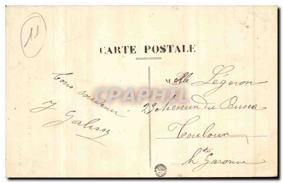 Narbonne CPA Eglise Saint Paul — Rückseite