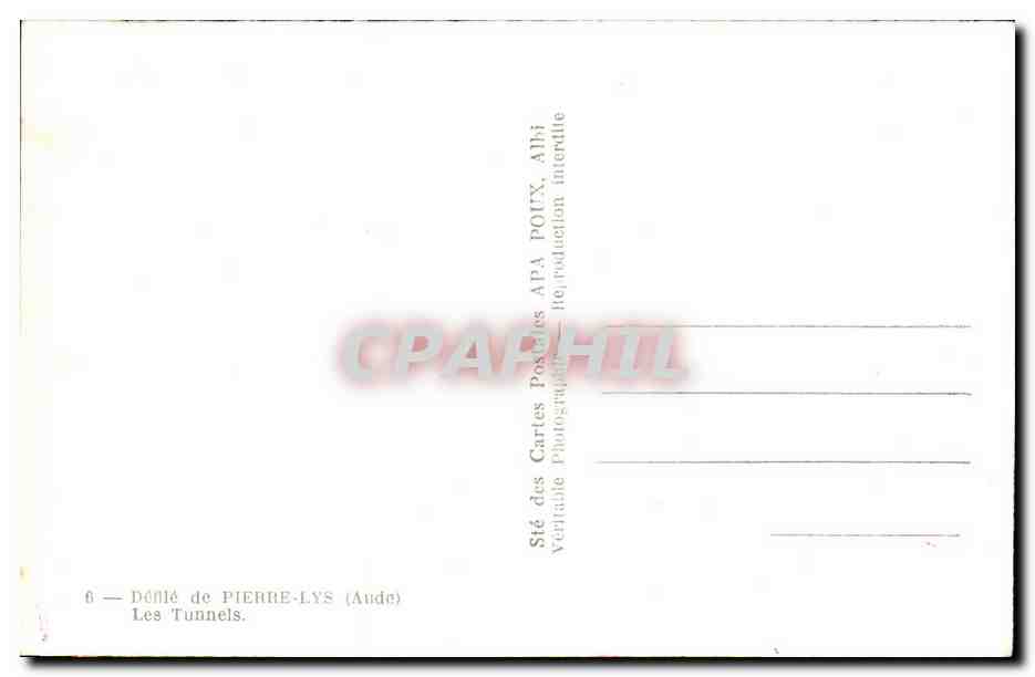 Defile de Pierre Lys - Les Tunnels - CPA  — Verso