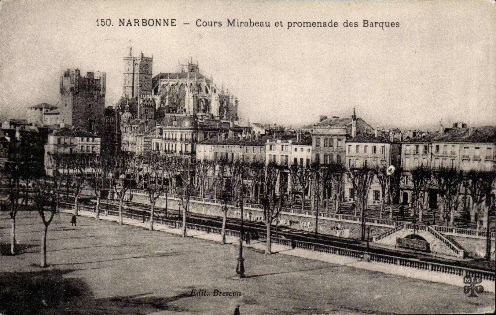 Narbonne - Cours Mirabeau et promenade des barques - CPA 