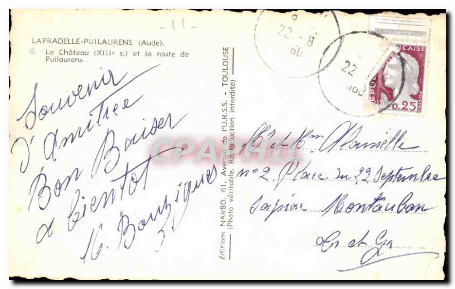 Lapradelle-Puilaurens (Aude) — Le Château (XIIIe s.) et la route de Puilaurens — Éditions NARBO — Reverso