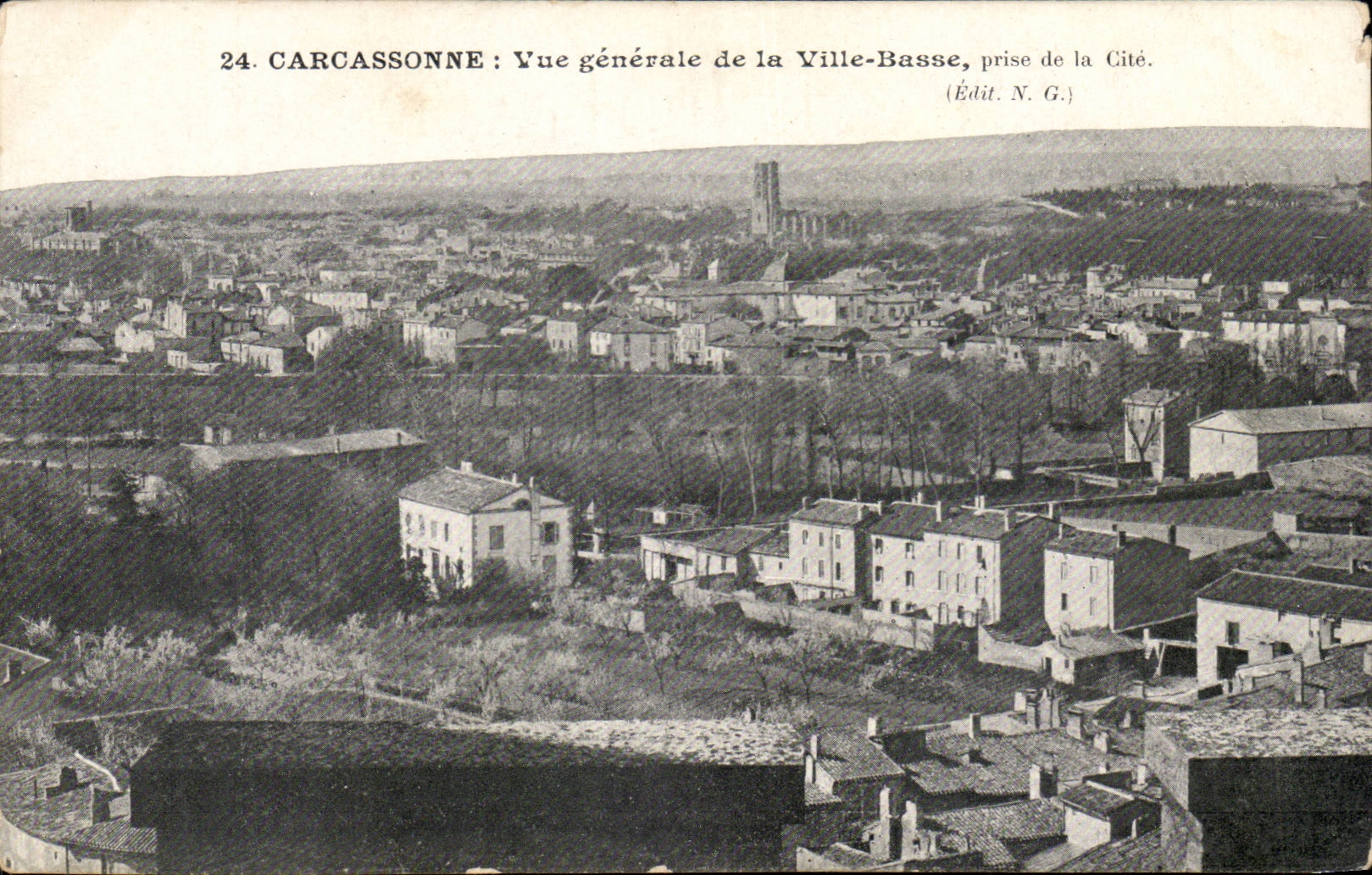 Carcassonne CPA Vue generale de la port basse