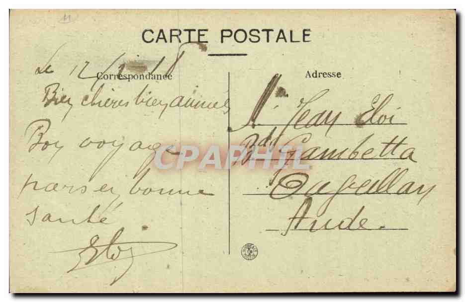 Carcassonne — Grand Hôtel Terminus — éditeur anonyme, n° 33 — Rückseite