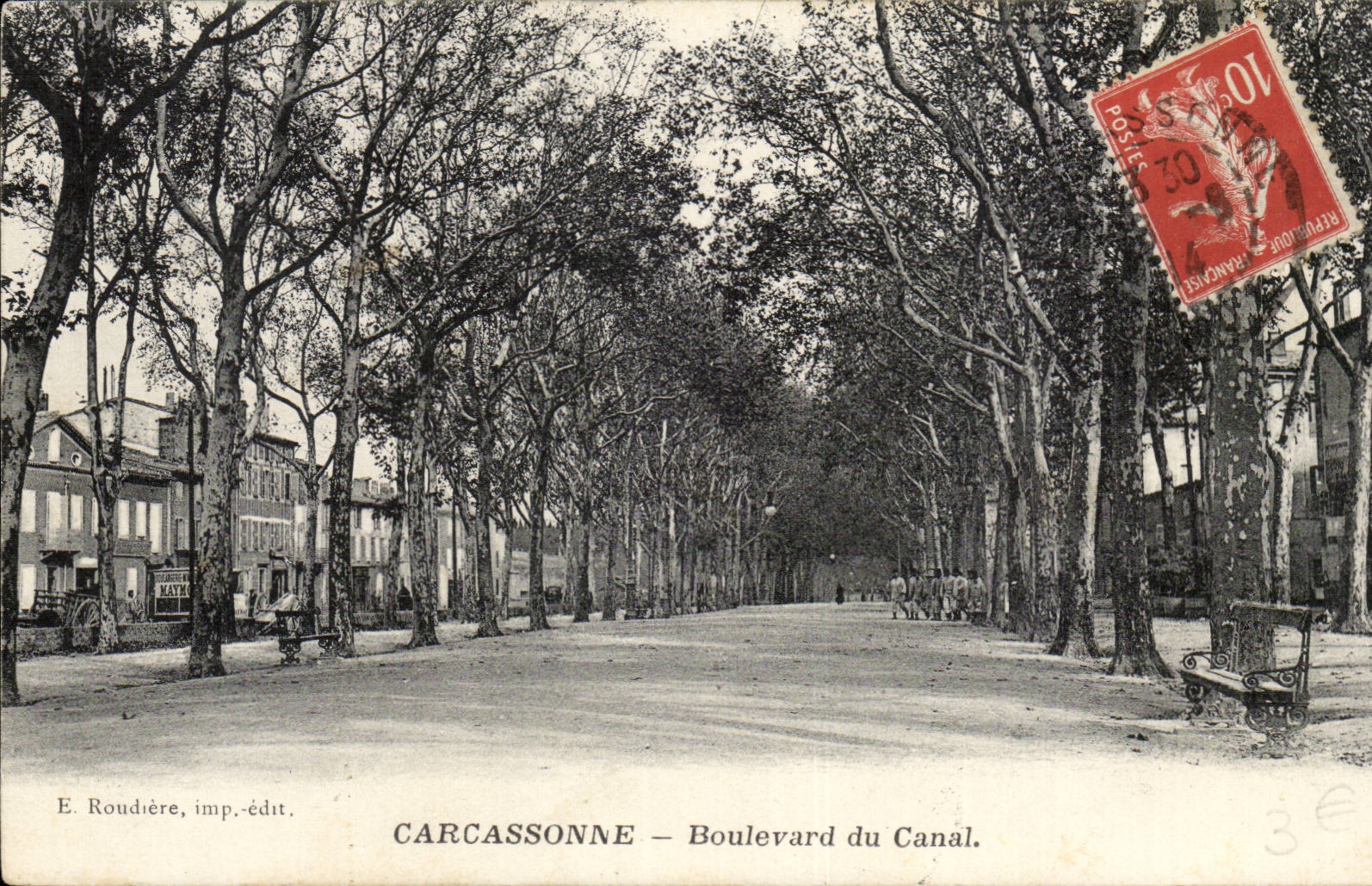 Carcassonne CPA Boulevard du canal