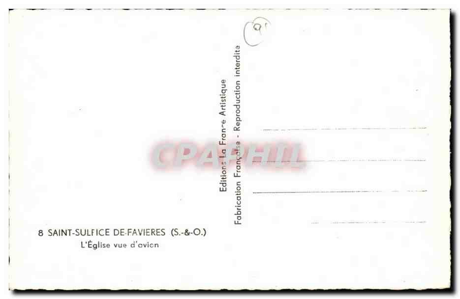 Saint Sulpice de FAvieres CPA L'eglise vue d'avion — Rückseite