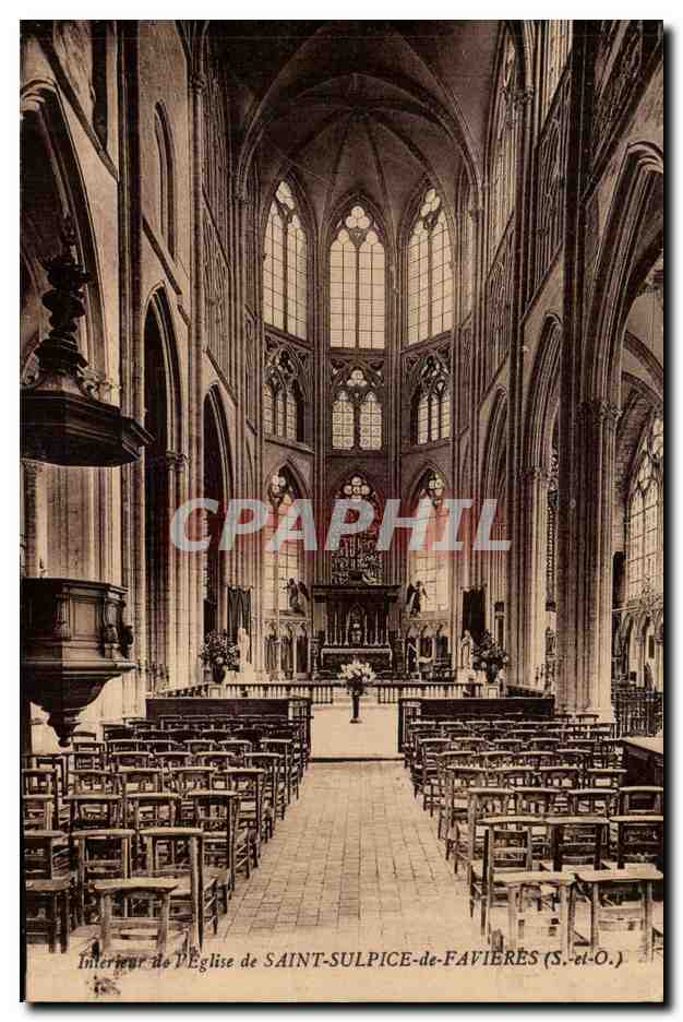 CPA Interieur de l'eglise Saint Sulpice de Favieres
