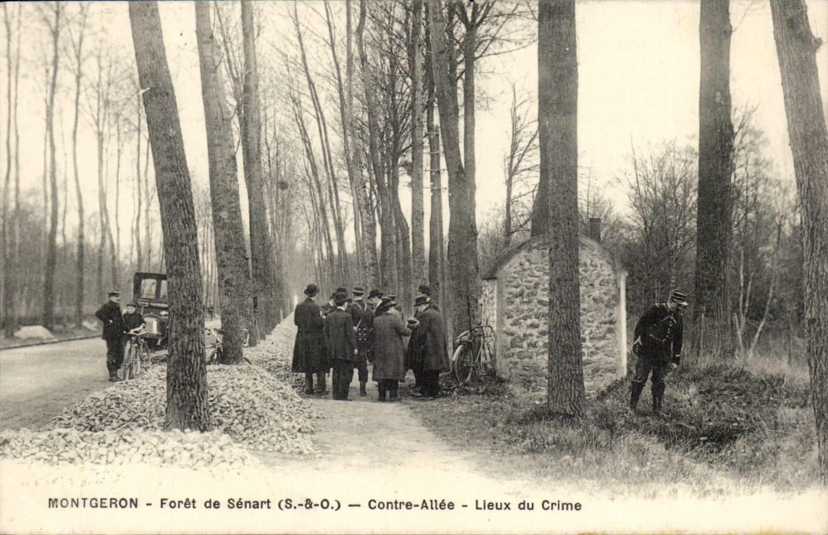 Montgeron cPA Contre allee Lieux du crime (bande a Bonnot bandits crime gendarmes) TOP