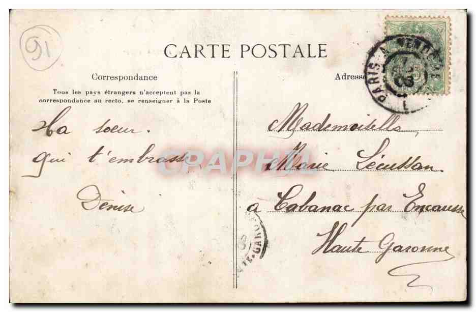 Dourdan - Route de Corbreuse et Vue sur la Ville — E. L. D., Paris — Rückseite