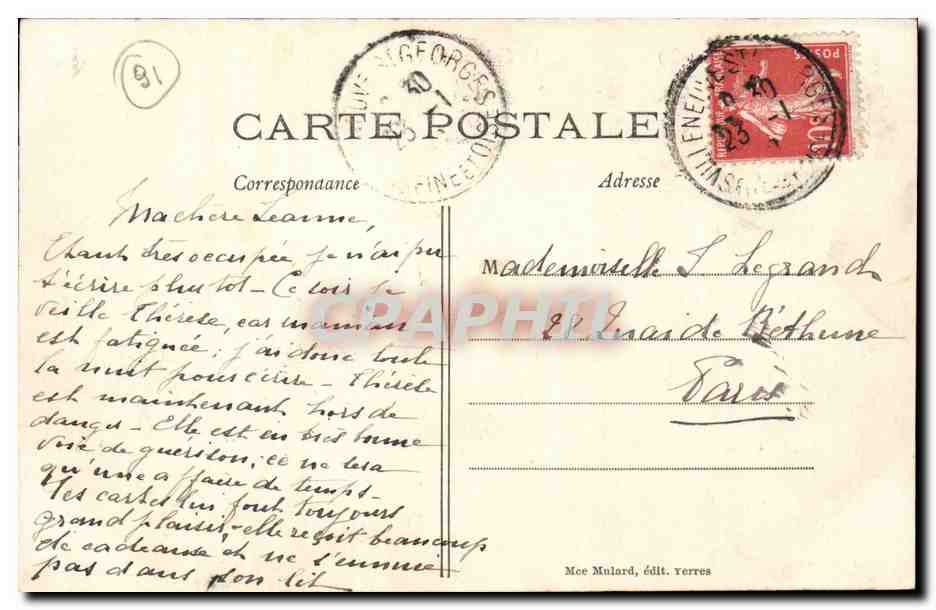 Perres (S.-et-O.) — Le Château Fontaine et Place du Taillis — Moe Mulard, éditeur — Reverso