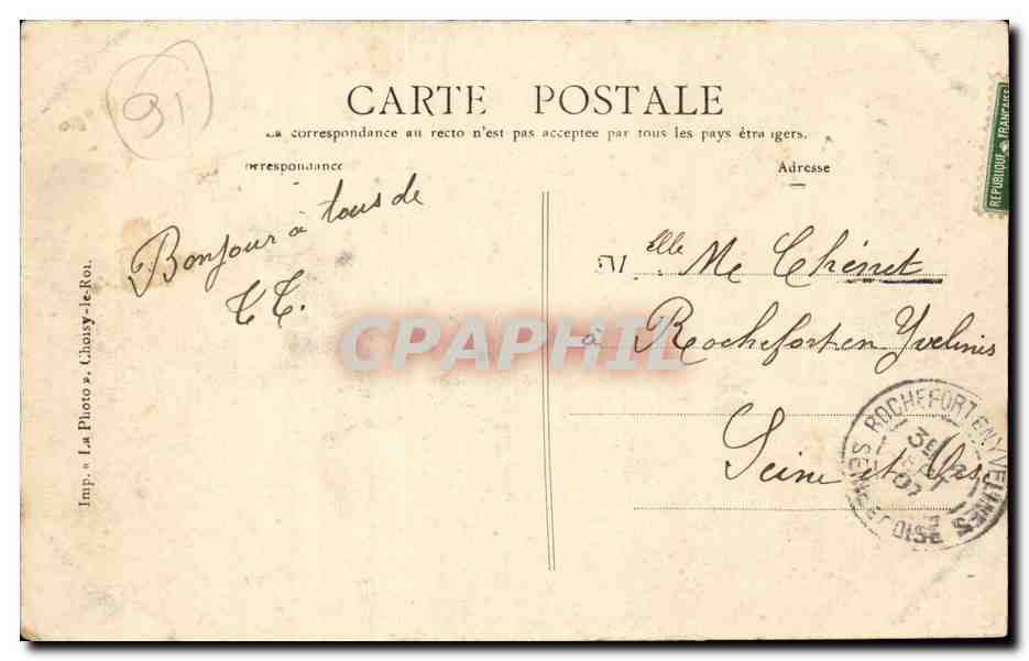Chatenay — Buste de Voltaire — Imp. La Photo « Le Roi » — Reverso