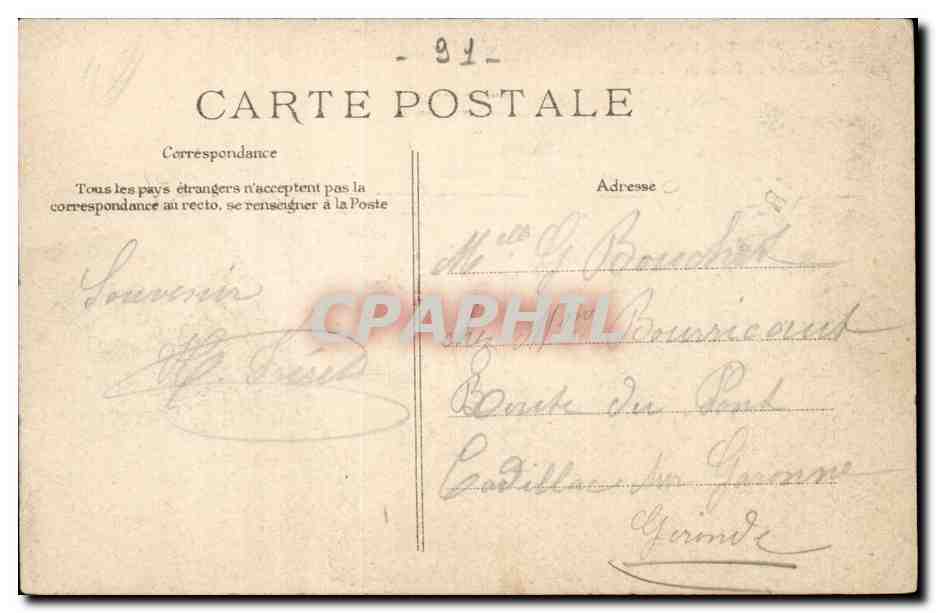 Montgeron CPA Entree de la foret de Senart — Rückseite