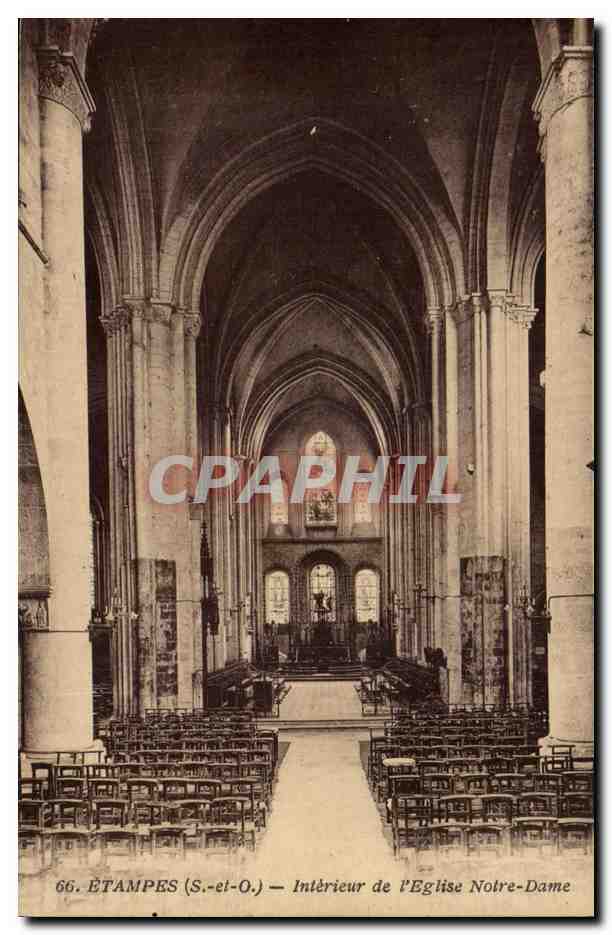 Etampes CPA Interieur de l'eglise Notre Dame
