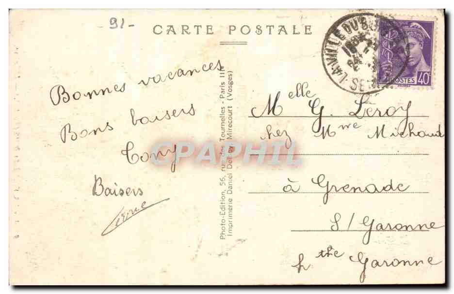 La Ville du Bois CPA L'eglise — Rückseite