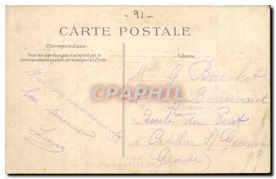 Montgeron CPA Entree de la foret de SEnart — Rückseite
