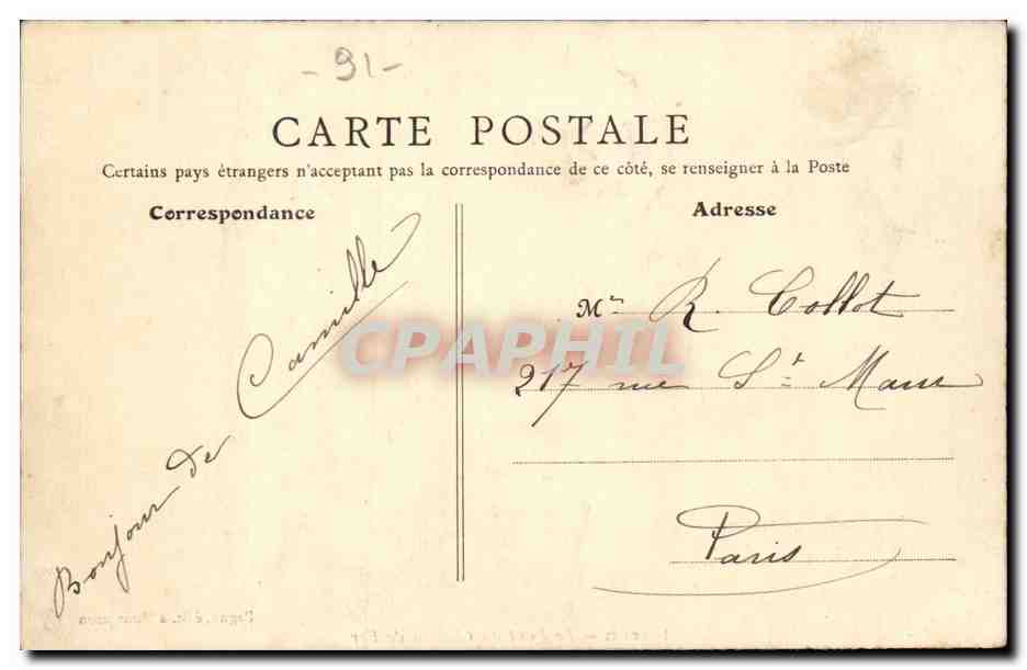 Montgeron CPA Le pont du chemin de fer — Rückseite