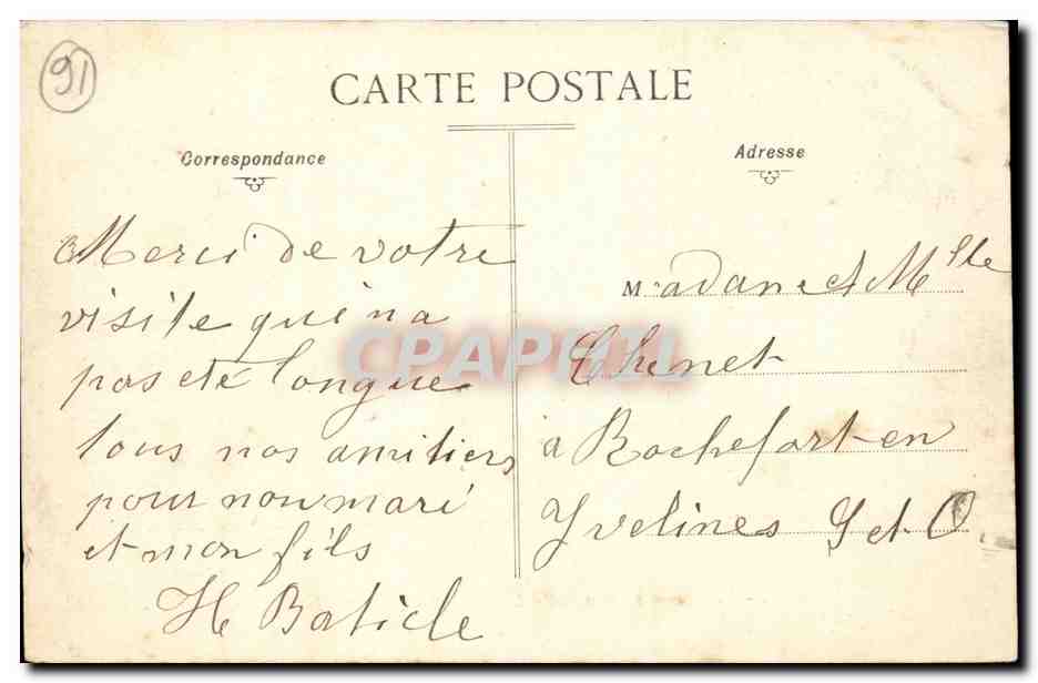Blandy-les-Tours — Seite von Fouju — Thibault, Verlag, Melun, n°311 — Rückseite