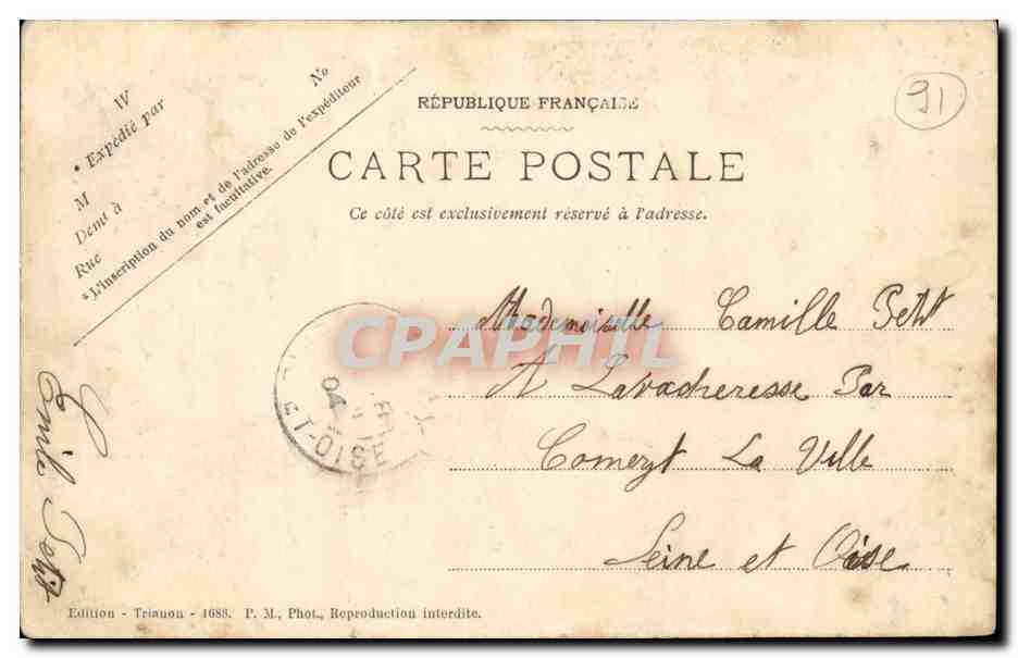Vallee de Chevreuse CPA Chateau de Grand mesnil ou la duchesse d'ETampes se refugia apres la mort du roi Francois 1er — Rückseite