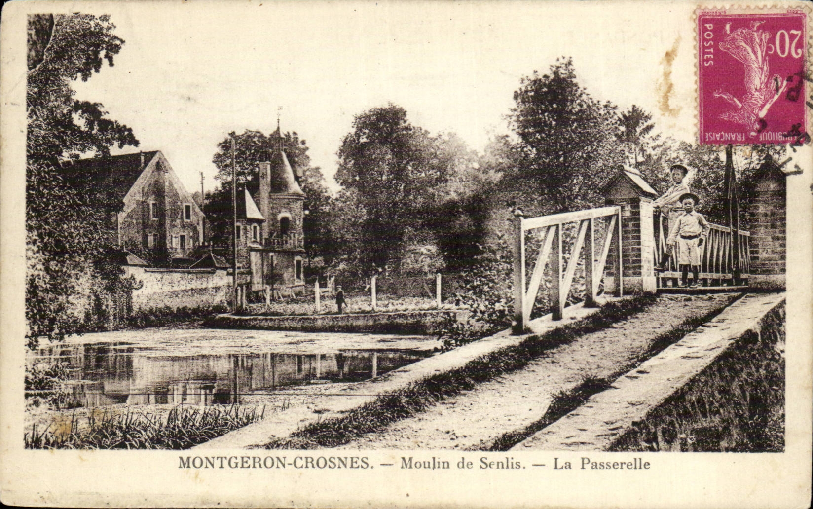 Montgeron Crosnes CPA Moulin de Senlis La passerelle