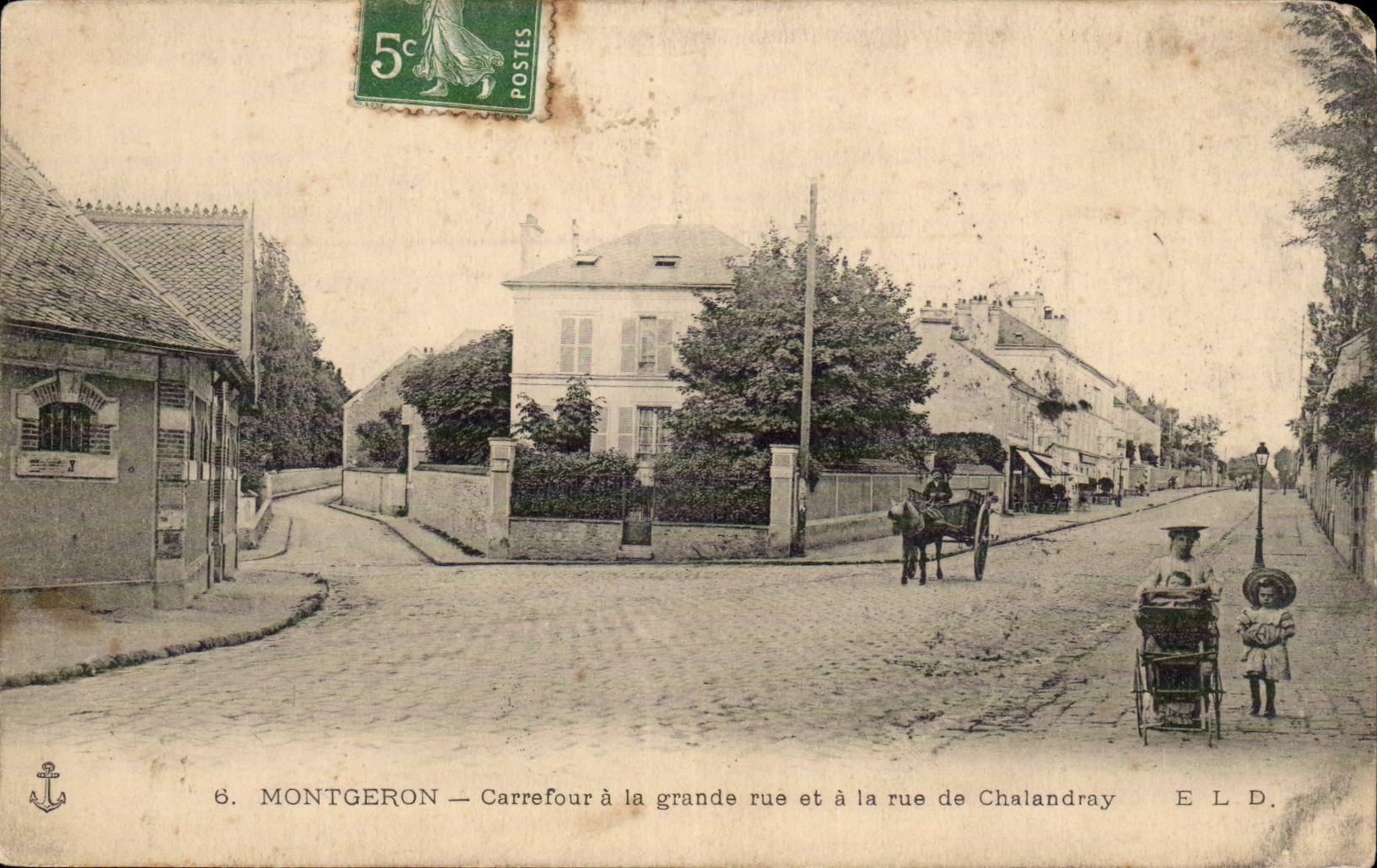 Montgeron CPa Carrefour a la grande rue et a la rue de Chalandray