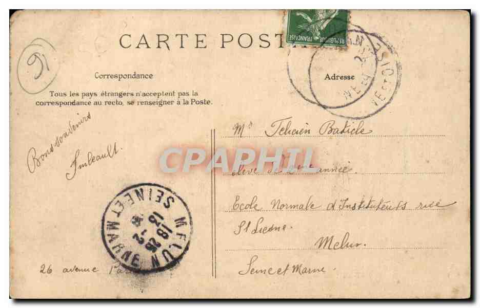 Montgeron CPa Carrefour a la grande rue et a la rue de Chalandray — Rückseite