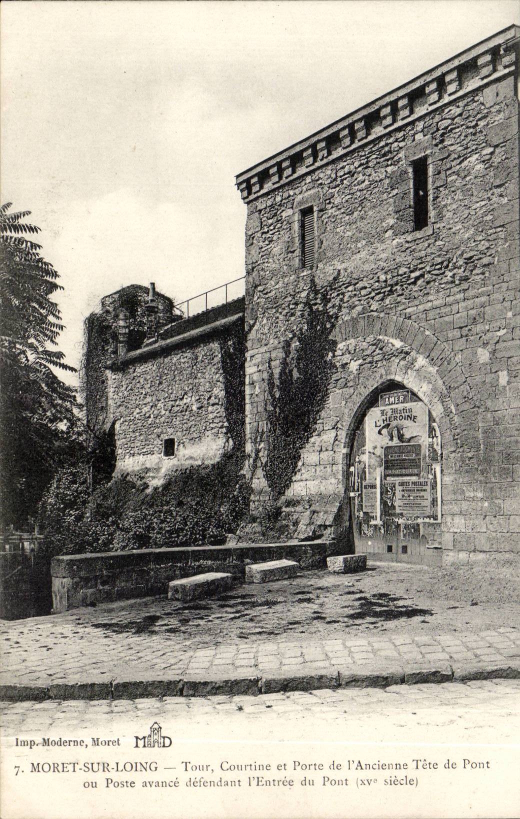 Moret-sur-Loing — Tour, Courtine et Porte de l'Ancienne Tête de Pont (xve siècle) — Imp. Moderne, Moret